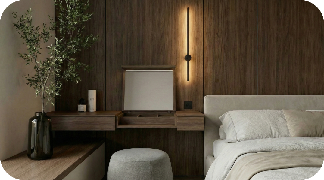 Modern bedroom interior visualization