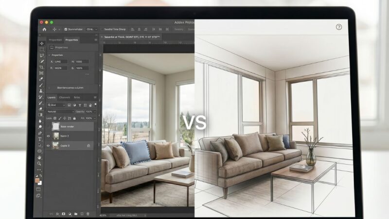 Photoshop vs AI for Interior Design Renderings (2026)