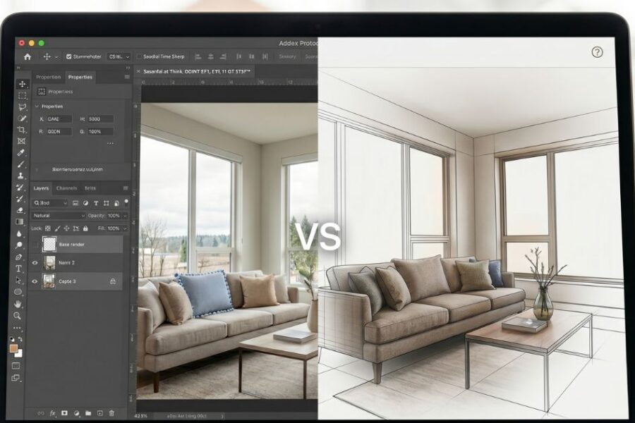 Photoshop vs AI for Interior Design Renderings (2026)